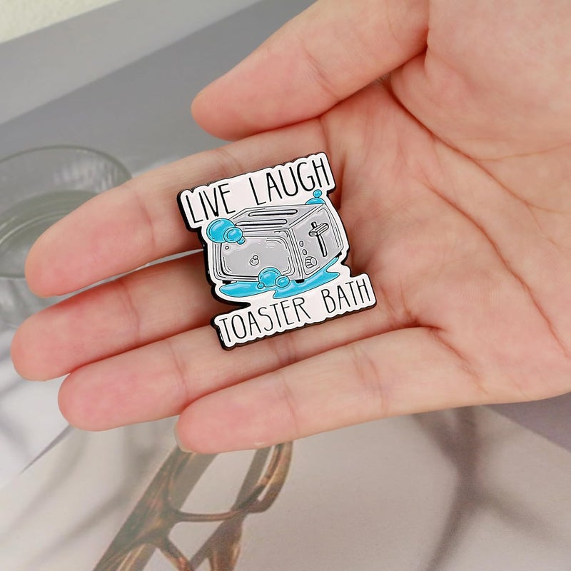 DAYANEY Enamel Pins for Backpacks, Ello Worm Anime Pins，Live Laugh Toaster Bath Vintage Brooches and Pin for Women as Funny Hat Vintage Pin for Adults Bags, Cool Duck Brooch for Women Fashion - Image 3
